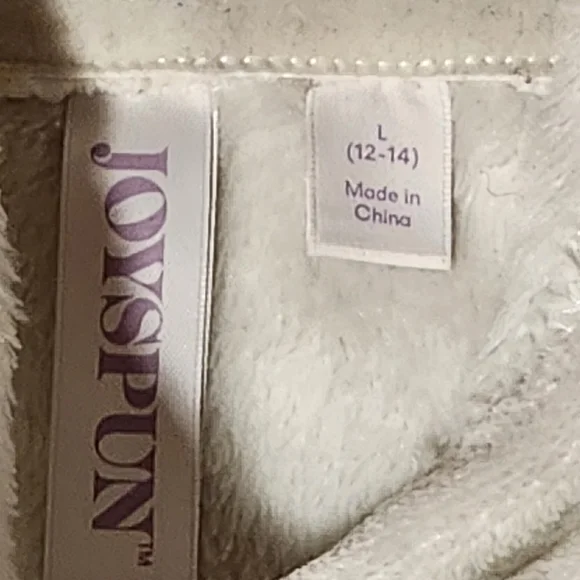 Women's Sz L Joyspun Hooded White Plush Pajama Set "Hot Cocoa & Fuzzy Socks" - Picture 6 of 12